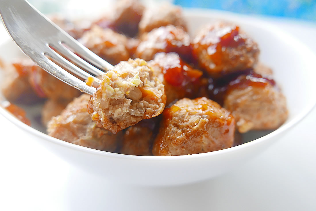 Sweet and Sour Meatballs (Amazu sauce)