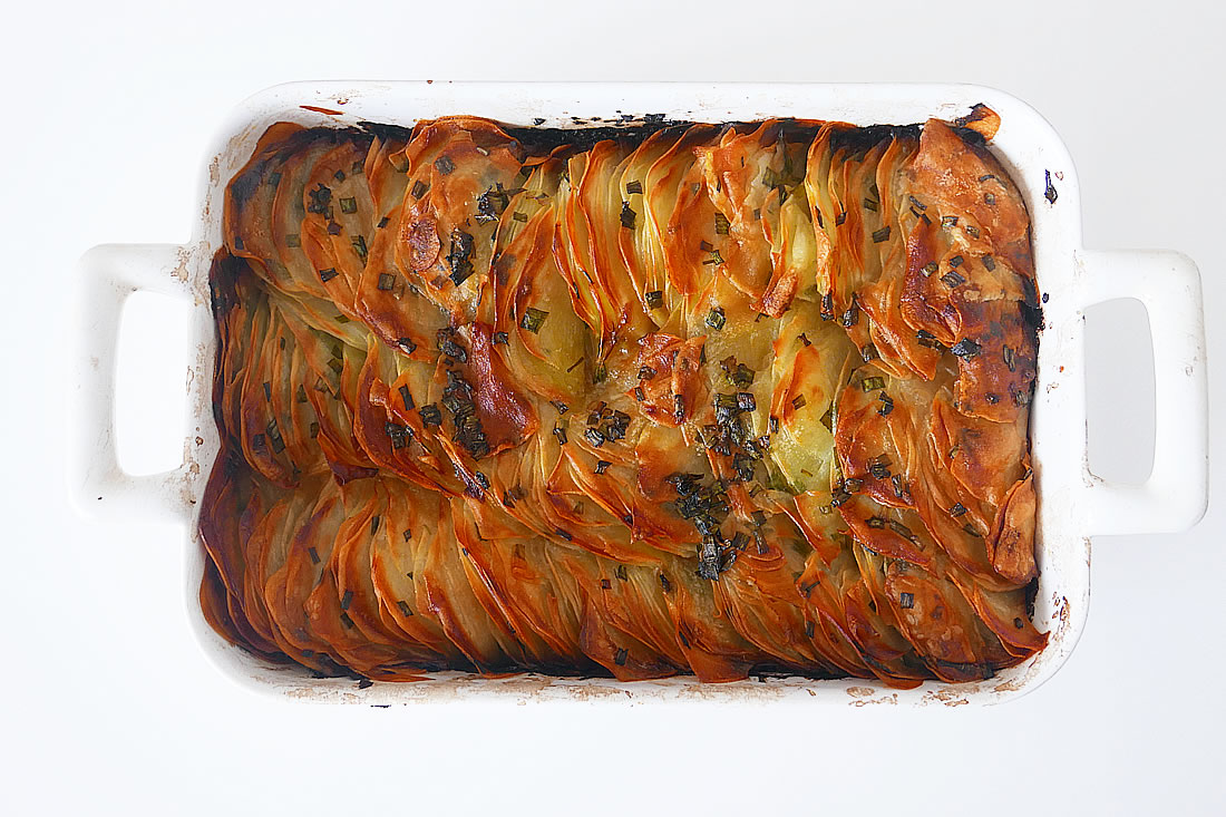 Potato chips gratin