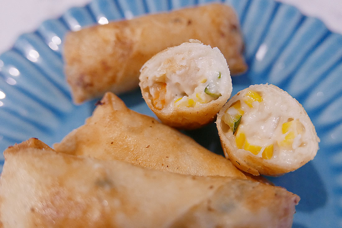Cream croquettes spring rolls