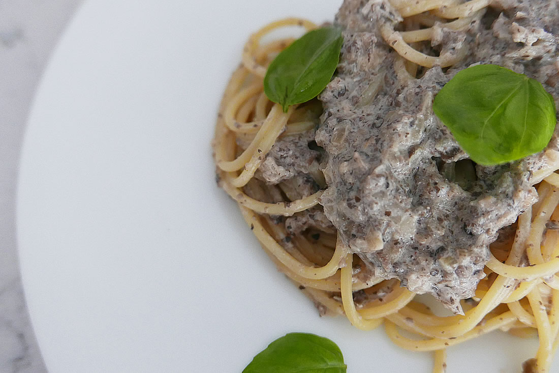 Mushroom sauce with soy milk