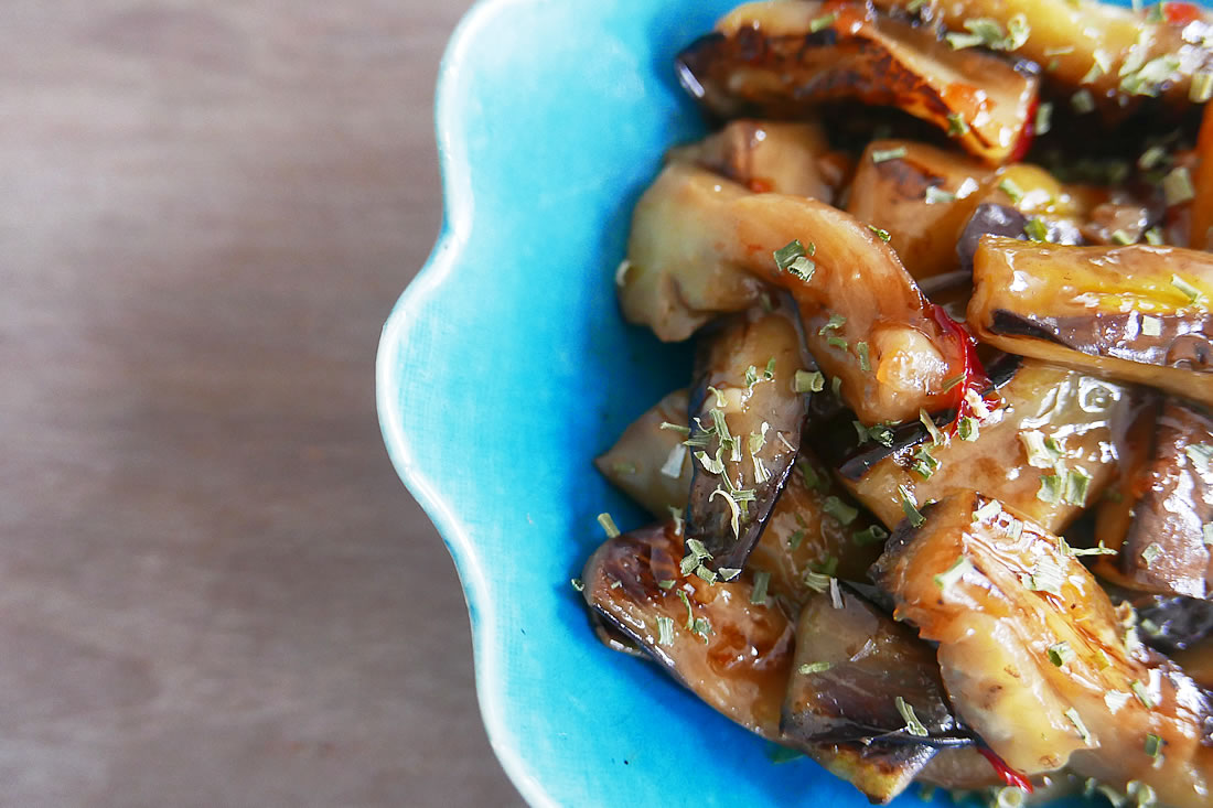Sweet and spicy eggplant – asian style