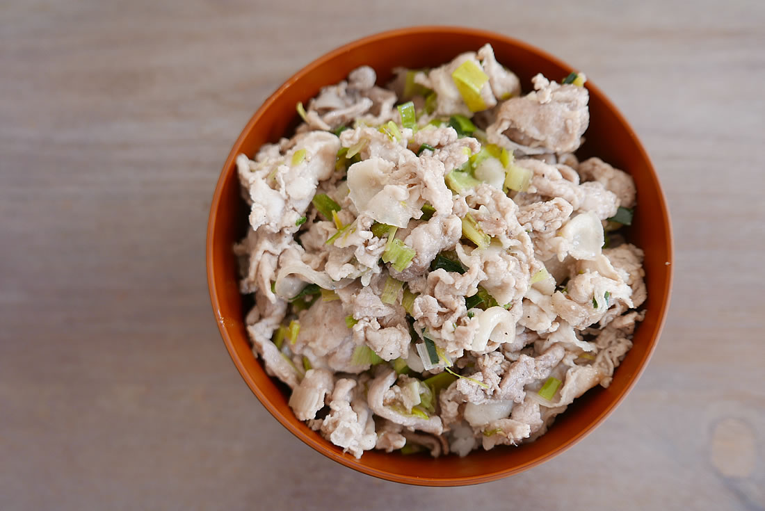 Salt Flavor Pork Rice Bowl (Shio-buta don)