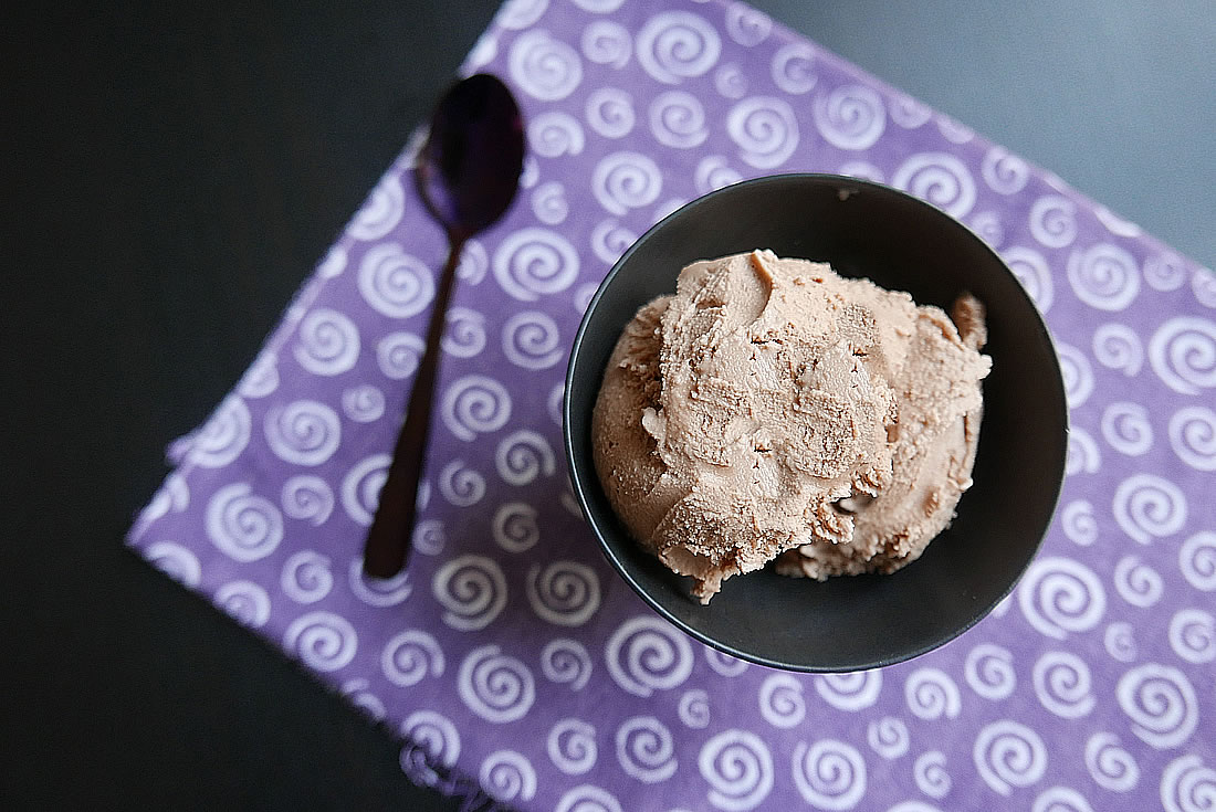 Nutella ice cream with compressor machine