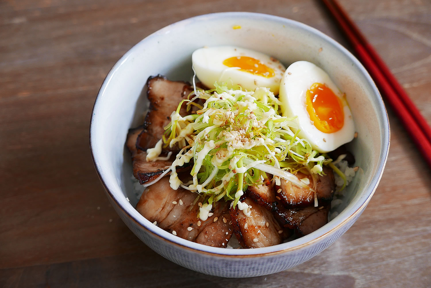 Char siu donburi Rice bowl