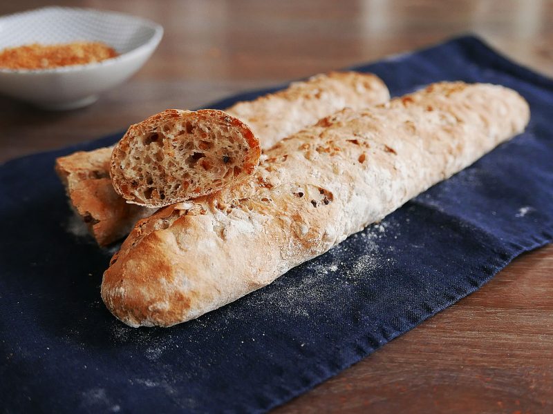Genmai Baguette with Roasted Rice